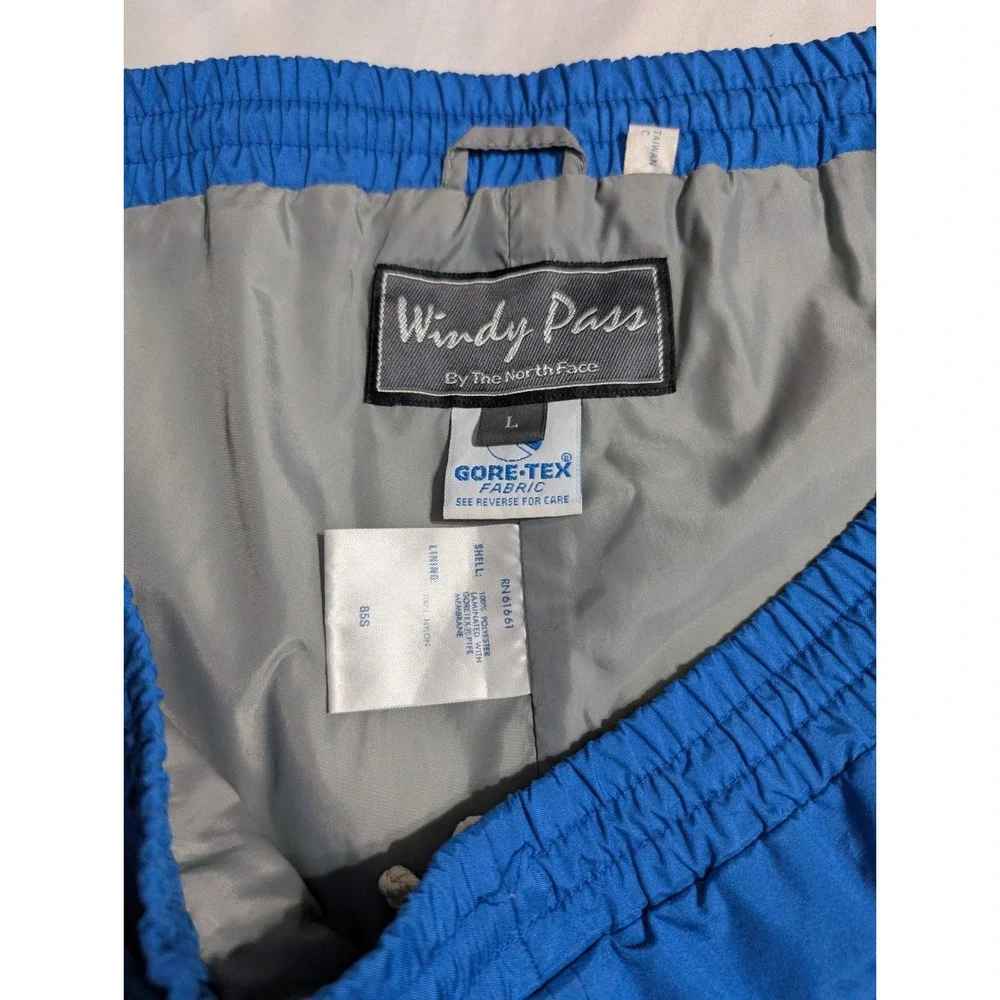 Vintage The North Face Windy Pass GORE-TEX Pants Men's L Blue Stains Outer Thigh